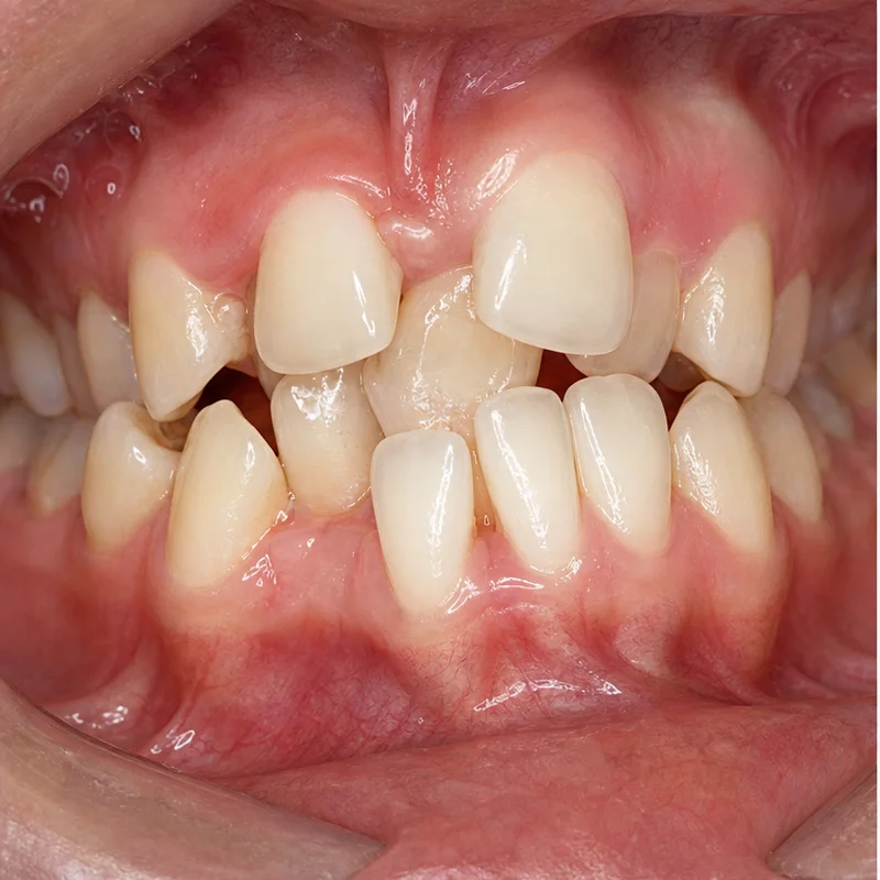 Trước điều trị: Răng khấp khểnh lệch lạc