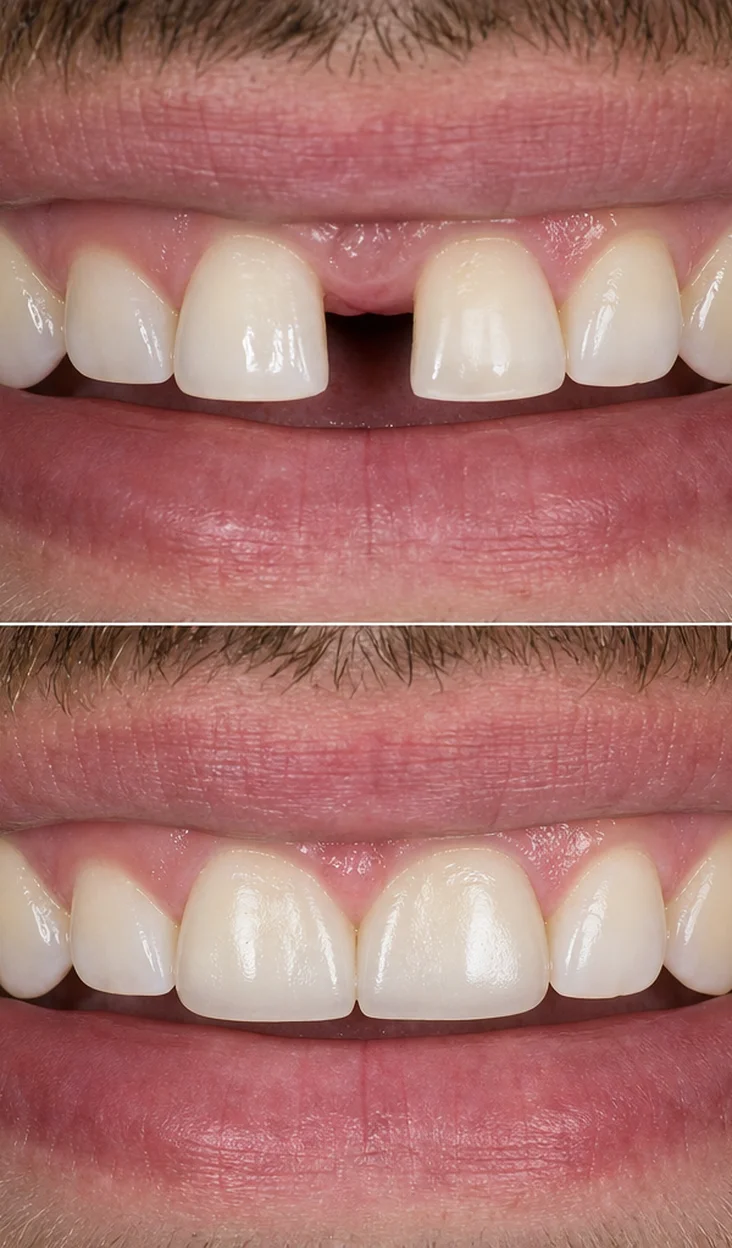 Cấy ghép Implant phục hình răng cửa bị mất đẹp tự nhiên tại Sante Hospital